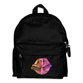 Skates, vintage, street, dynamic, summer atmosphere - Kids' Backpack - black - Front