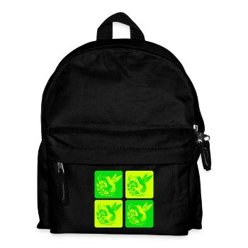 Kolibri & Blüte – Nature Design - Kinder Rucksack - Schwarz - Vorne