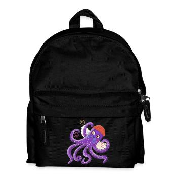 Peace octopus Sepp swims for peace - Kids' Backpack - black - Front
