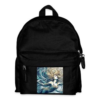 Sirène Sirène Blonde Art Nouveau Cadeau - Sac à dos Enfant - noir - Devant