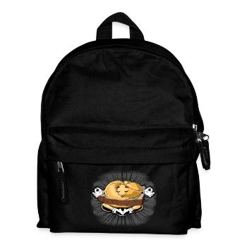 Leberkas Zen – Achtsamkeit mit Humor - Kinder Rucksack - Schwarz - Vorne