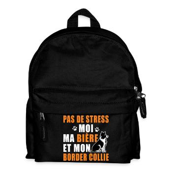 Border collie T shirt homme humour border collie - Sac à dos Enfant - noir - Devant