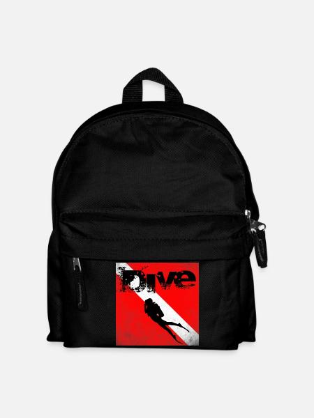 American Diver Down Flag SCUBA - Kids' Backpack - black