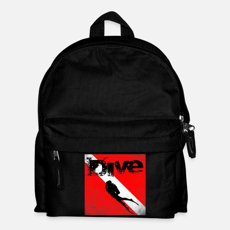 American Diver Down Flag SCUBA - Kids' Backpack - black