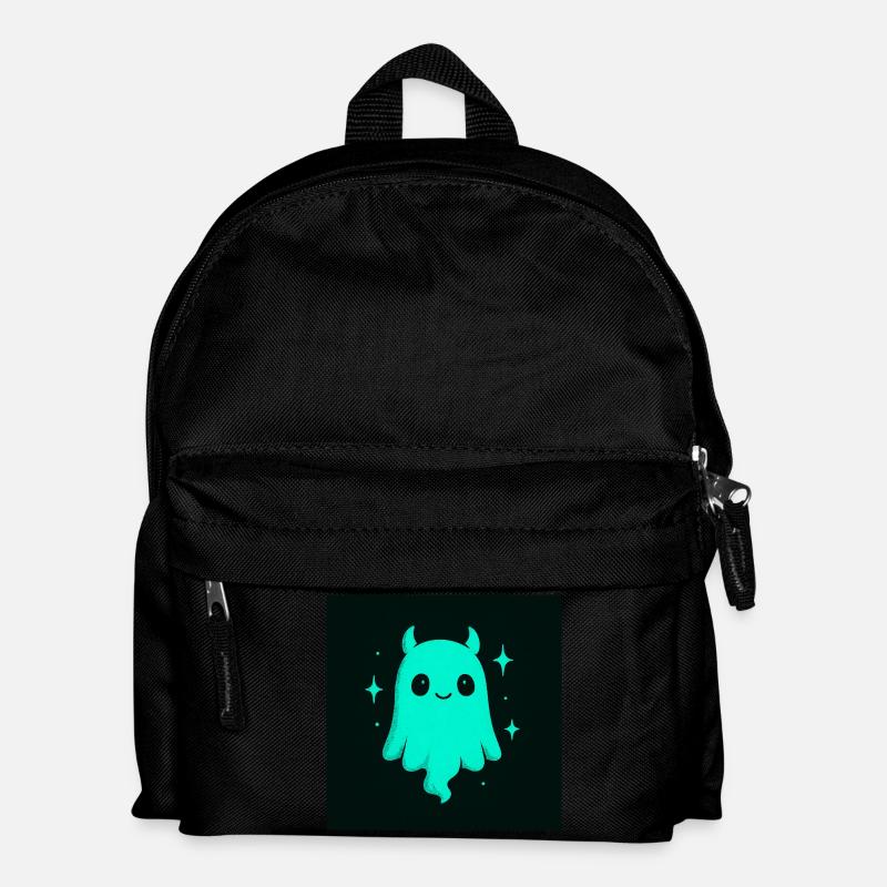 cute cyan ghost - Kids' Backpack - black