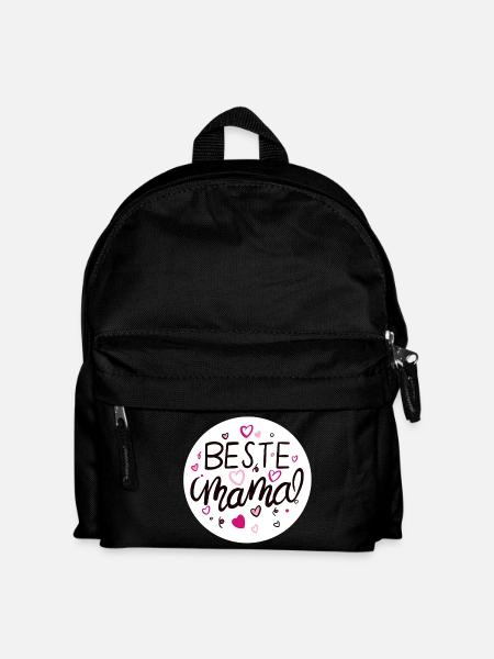 Liebevolles Mama-Design mit Herzmotiven - Kinder Rucksack - Schwarz