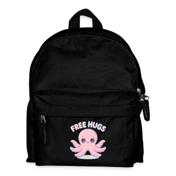 Niedlicher Oktopus „Free Hugs“ - Kinder Rucksack - Schwarz - Vorne