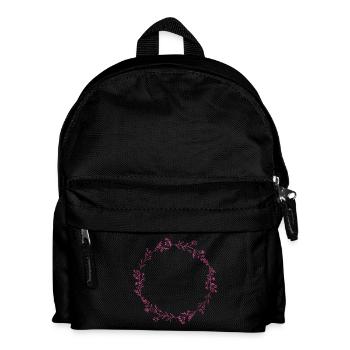 Blütenkreis aus pinken Blumen - Kinder Rucksack - Schwarz - Vorne