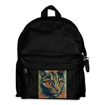 Farbenfrohe Katzenaugen ART - Kinder Rucksack - Schwarz - Vorne