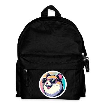 Hamster with sunglasses in pastel - Kids' Backpack - black - Front