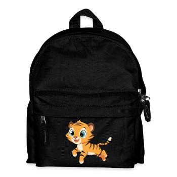 Bébé tigre joueur aux grands yeux - Sac à dos Enfant - noir - Devant