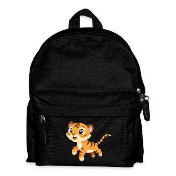 Bébé tigre joueur aux grands yeux (v02) - Sac à dos Enfant - noir - Devant