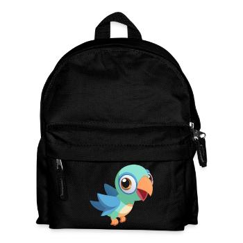 Bunter Baby-Papagei im Flug (v02) - Kinder Rucksack - Schwarz - Vorne