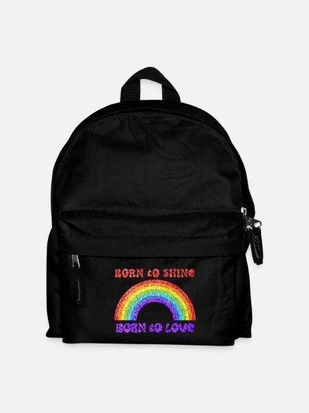 Regenbogen, geboren zu lieben, Stolz, LGBTQ+ - Kinder Rucksack - Schwarz