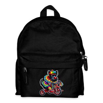 Clown Terrier auf Dreirad - Kinder Rucksack - Schwarz - Vorne