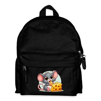 Cheese Mouse Un délicieux fromage fait un cadeau heureux - Sac à dos Enfant - noir - Devant