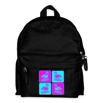 Flamingo Waves Pop Art - Kids' Backpack - black - Front