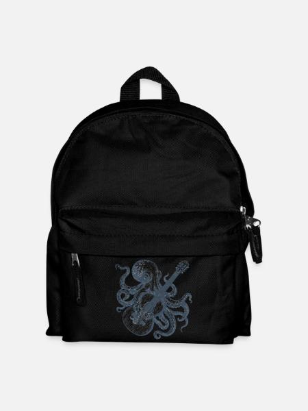 Oktopus mit Gitarre Vintage Retro Musik Band Look - Kinder Rucksack - Schwarz