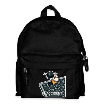 F1 accident - funny pun - Kids' Backpack - black - Front