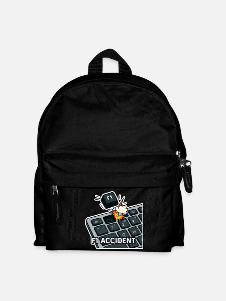 F1 accident - funny pun - Kids' Backpack - black
