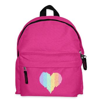 Regenbogen Herz Pastellfarben Pride Monat LGBTQ+ - Kinder Rucksack - Fuchsia - Vorne