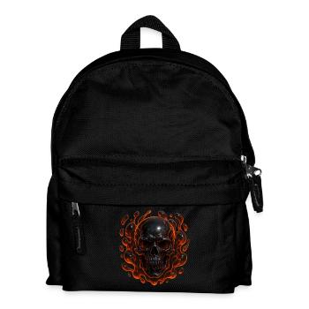 Crâne enflammé - Sac à dos Enfant - noir - Devant