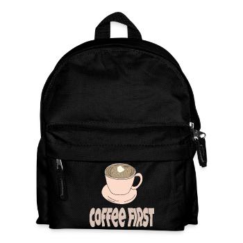 coffee first - Kids' Backpack - black - Front