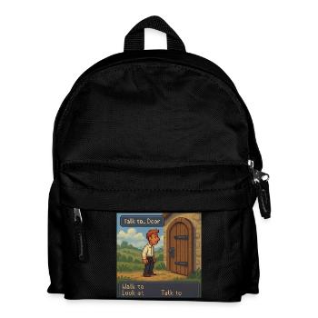 Talk to Door - Pixel Art Gaming - Kids' Backpack - black - Front