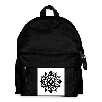 Detaillierte Schneeflocke mit Verzierung - Kinder Rucksack - Schwarz - Vorne
