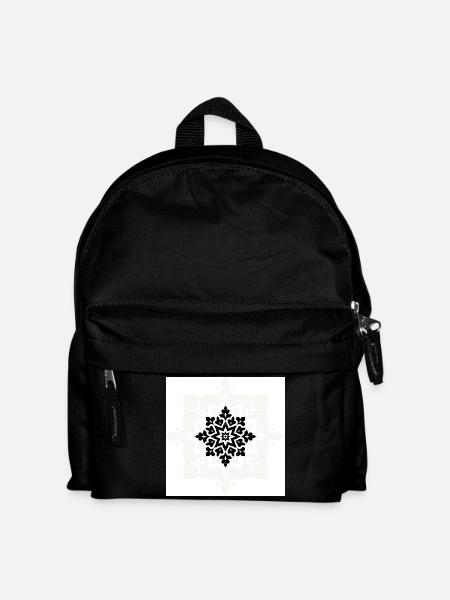 Kompliziertes schwarz-weißes Mandala-Muster - Kinder Rucksack - Schwarz