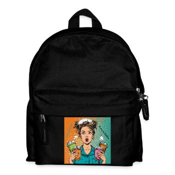 Chaos im Dienst. Ruhe im Kaffee. - Kinder Rucksack - Schwarz - Vorne