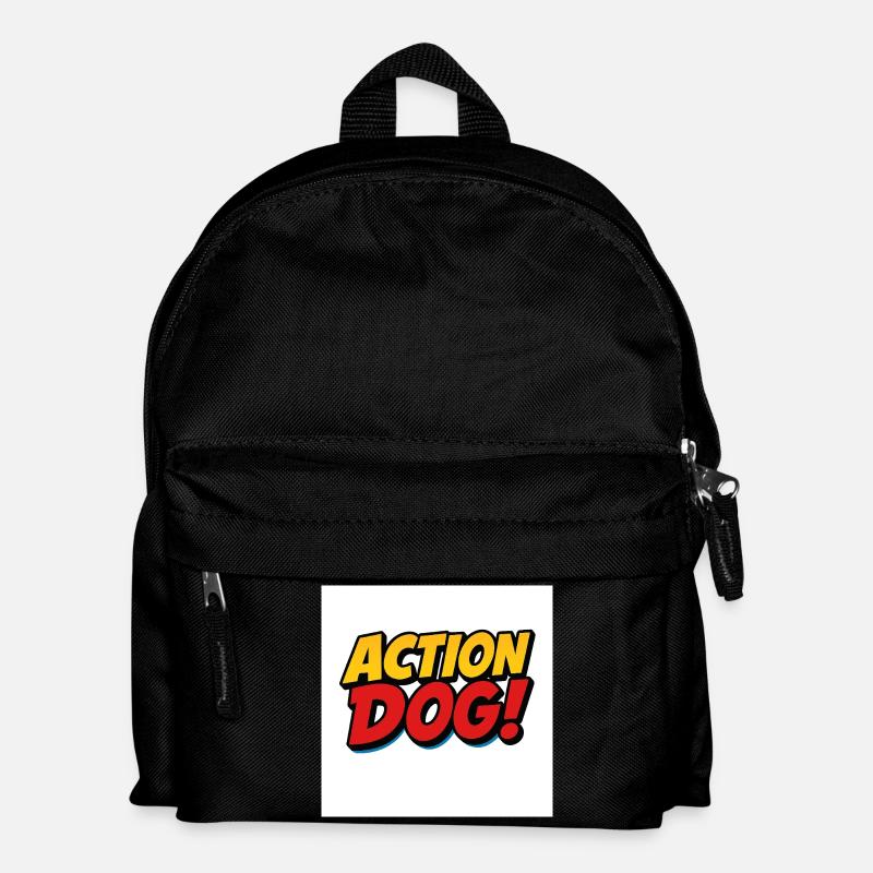 Action Hund Comic Stil - Kinder Rucksack - Schwarz