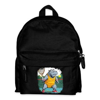 Nilpferde Tennis - Kinder Rucksack - Schwarz - Vorne