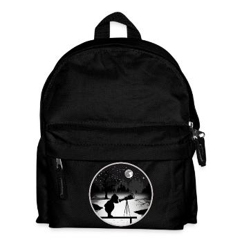 Bear with telescope under the starry sky - Kids' Backpack - black - Front