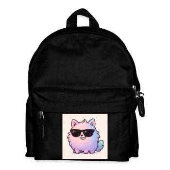 Cooler Bubbli mit Sonnenbrille und frechem Grinse - Kinder Rucksack - Schwarz - Vorne