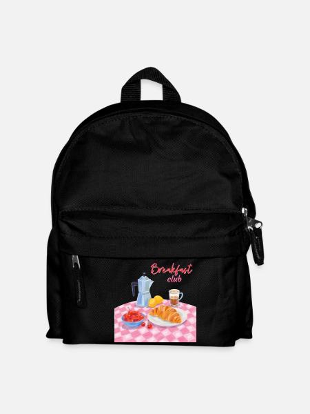Breakfast Club Breakfast with croissant and coffee - Kids' Backpack - black