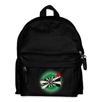 Dartscheibe im Graffiti-Stil mit Treffer - Kinder Rucksack - Schwarz - Vorne