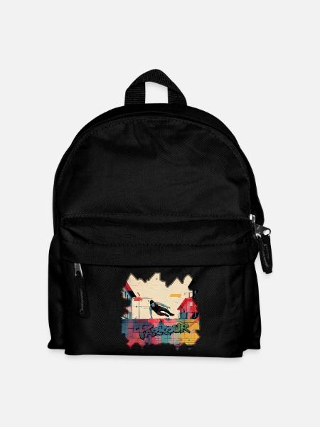 Parkour in the city – Urban acrobatic jump - Kids' Backpack - black