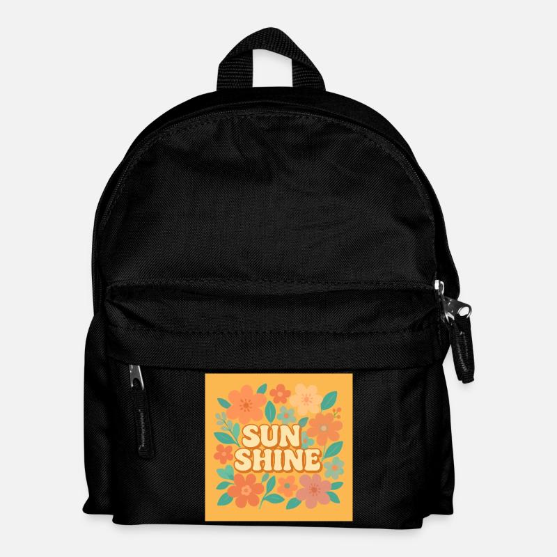 Sunshine - Retro Floral Vibes - Kids' Backpack - black