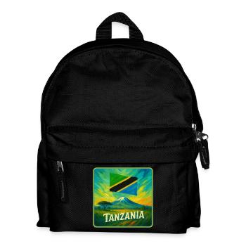 Tanzania Flag Design - Kids' Backpack - black - Front