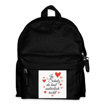 Love message with heart motifs - Kids' Backpack - black - Front