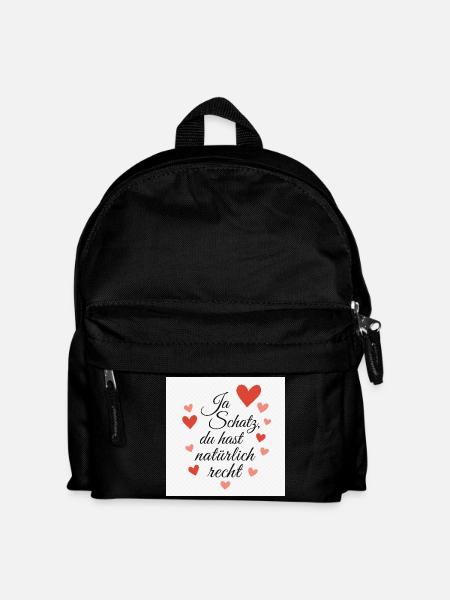 Love message with heart motifs - Kids' Backpack - black
