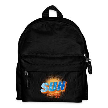 Typography with solar cells and bright sun - Kids' Backpack - black - Front
