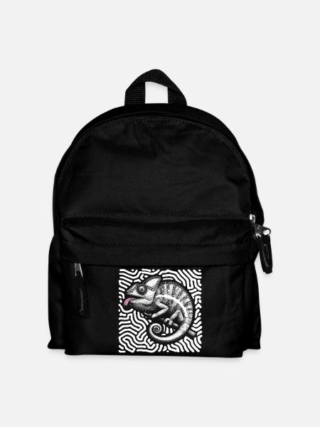 Caméléon art tribal pastel - Sac à dos Enfant - noir