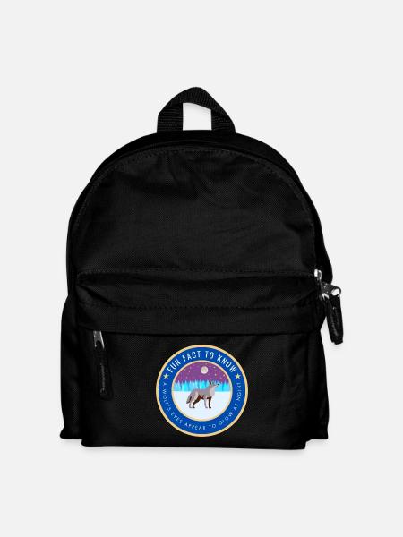 A wolf's eyes appear to glow at night - Kids' Backpack - black