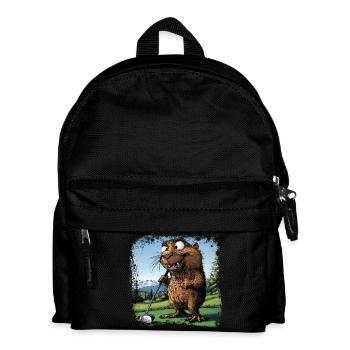 Golfspieler Murmeltier - Kinder Rucksack - Schwarz - Vorne