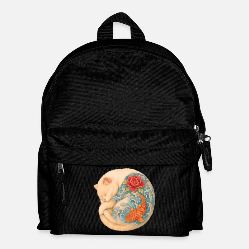 Yakuza Cat – Friedliche Kraft in Tinte - Kinder Rucksack - Schwarz