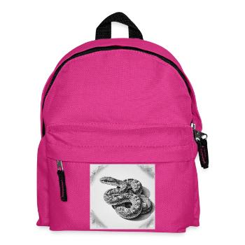 Black and White Scale Snake - Kids' Backpack - fuchsia - Front