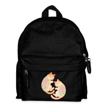 Twin Inked Cats – Schwebende Gelassenheit - Kinder Rucksack - Schwarz - Vorne