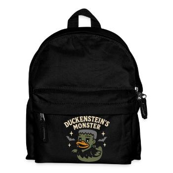 "Duckenstein's Monster" Badeenten Motiv mit Spruch - Kinder Rucksack - Schwarz - Vorne